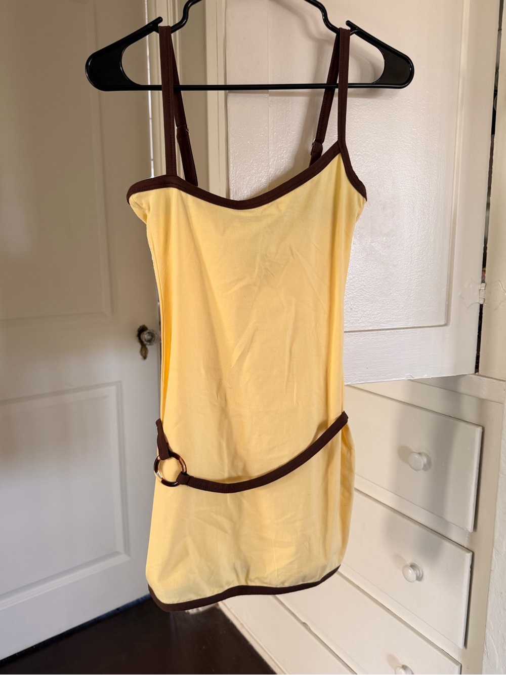 Felicia Asymmetrical Mini Dress - Yellow NWT NEVER WORN